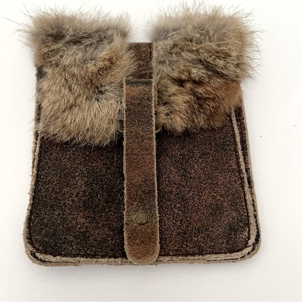 Vintage Leather and Fur Belt Loop Pouch